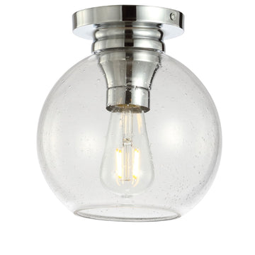Atlas 7.75" Metal/Glass LED Flush Mount - JONATHAN Y